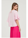 Moodo Rózsaszín volán ujjú blúz Moodo