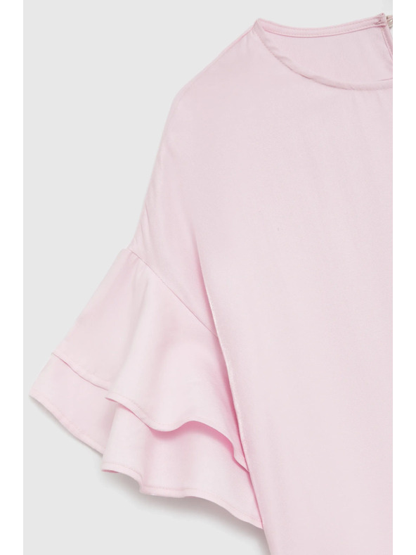 Moodo Rózsaszín volán ujjú blúz Moodo