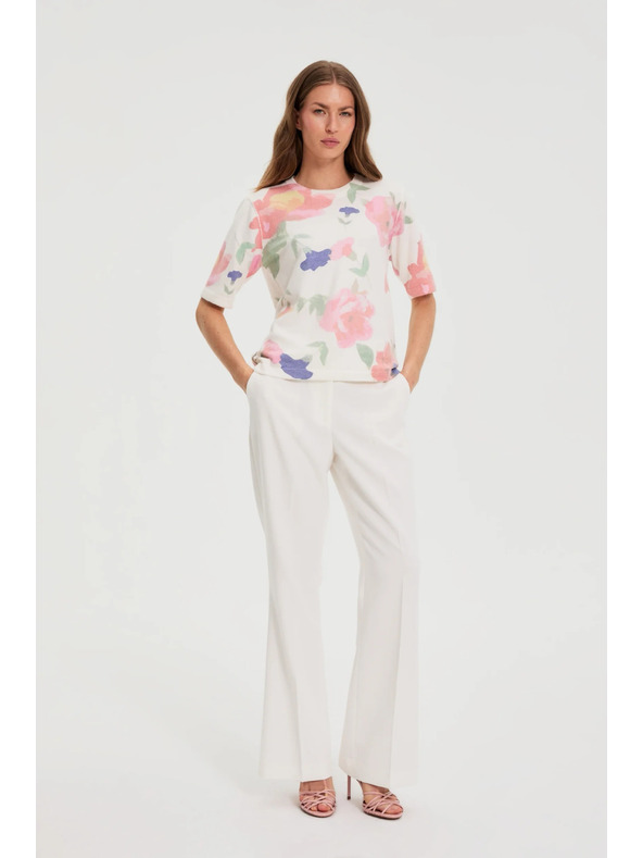 Moodo Széles szárú nadrág élénk fehér Moodo