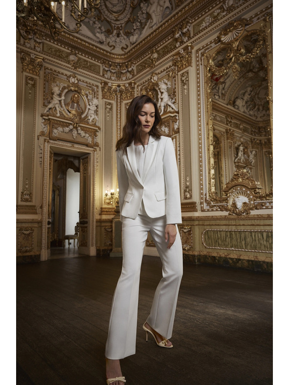 Moodo Széles szárú nadrág élénk fehér Moodo