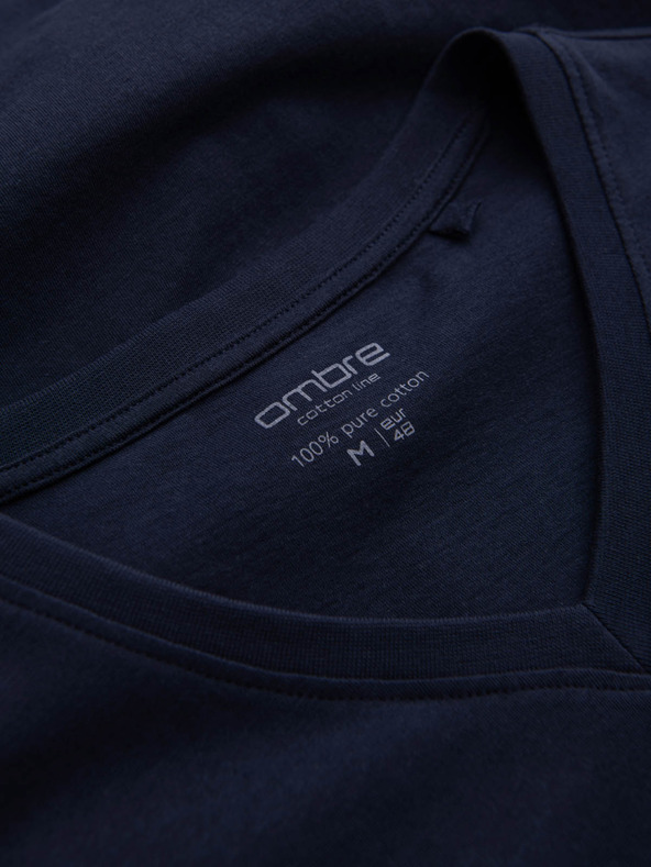 Ombre Clothing Sötétkék férfi alap v-nyakú póló Ombre Ruházat