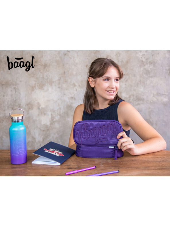 BAAGL  BAAGL SET 3 Coolmate Plum: hátizsák, tolltartó, zsák