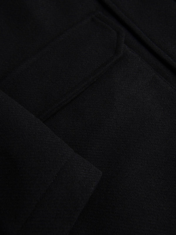 Ombre Clothing Férfi gyapjú parka kabát kapucnival - fekete V1 OM-COWC-0132 Ombre Clothing