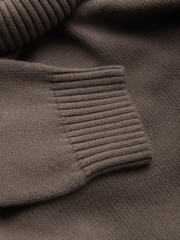 Ombre Clothing Férfi kötött pulóver Golf - szürkebarna V1 OM-SWTN-0163 Ombre Clothing