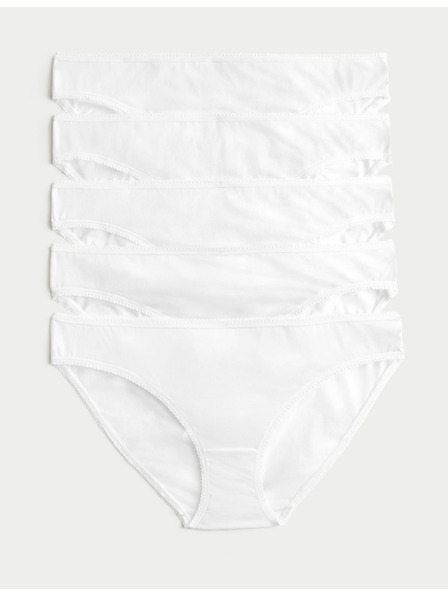 Marks & Spencer Marks & Spencer fehér pamut bikini alsónadrág Lycra®-val, 5 csomagban