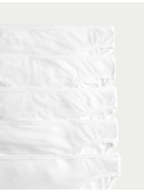 Marks & Spencer Marks & Spencer fehér pamut bikini alsónadrág Lycra®-val, 5 csomagban
