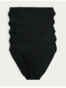 Marks & Spencer Magasan kivágott pamut és lycra® bugyi, 5 db-os kiszerelés Marks & Spencer black