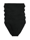 Marks & Spencer Magasan kivágott pamut és lycra® bugyi, 5 db-os kiszerelés Marks & Spencer black