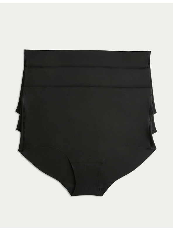 Marks & Spencer Varrásmentesen szegett rövidnadrág magas derékkal, 3 db csomag Marks & Spencer fekete