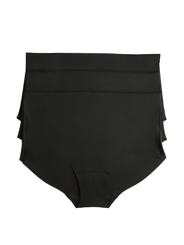 Marks & Spencer Varrásmentesen szegett rövidnadrág magas derékkal, 3 db csomag Marks & Spencer fekete