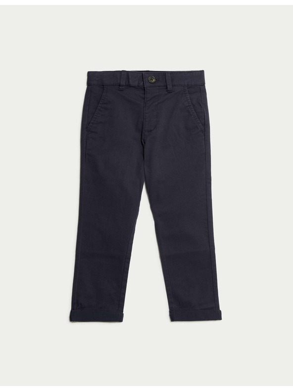 Marks & Spencer Magasabb pamuttartalmú chino nadrág (2-8 éves) Marks & Spencer sötétkék