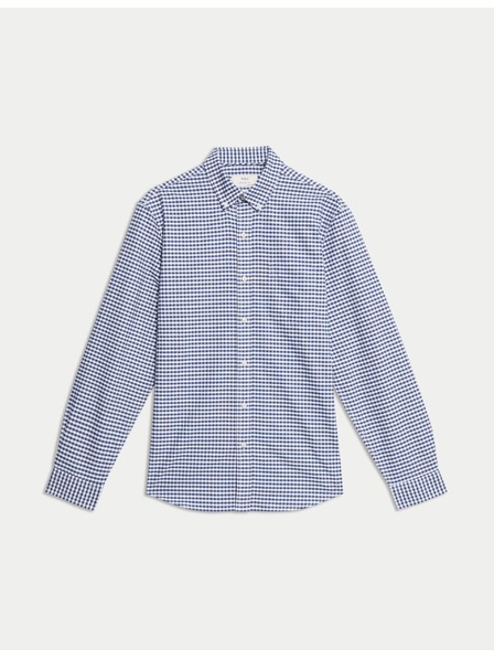 Marks & Spencer Marks & Spencer The Ultimate 100% pamut kockás oxford ing tengerészkék