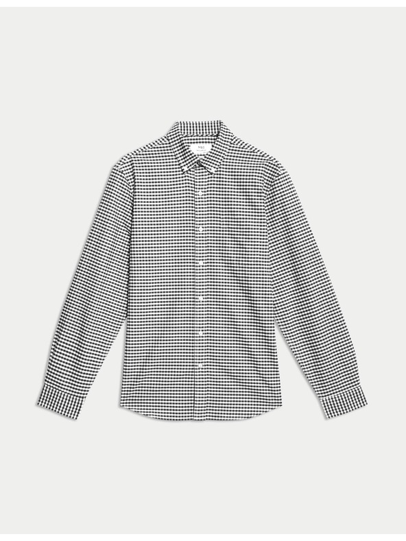 Marks & Spencer Marks & Spencer The Ultimate 100% pamut kockás oxford ing fekete