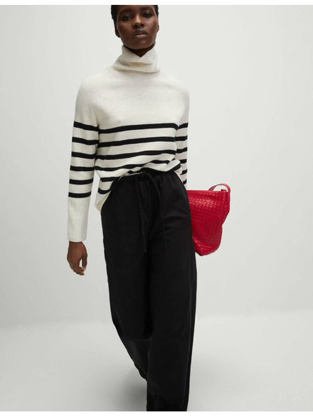 Marks & Spencer Zsinórral húzható derekú bő szárú farmer Marks & Spencer fekete