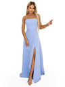 numoco ELARA Fűzős maxi ruha hasítékkal és háti megkötéssel - világoskék