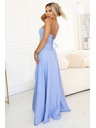numoco ELARA Fűzős maxi ruha hasítékkal és háti megkötéssel - világoskék