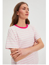 Moodo Oversize csíkos pulóver rózsaszín Moodo
