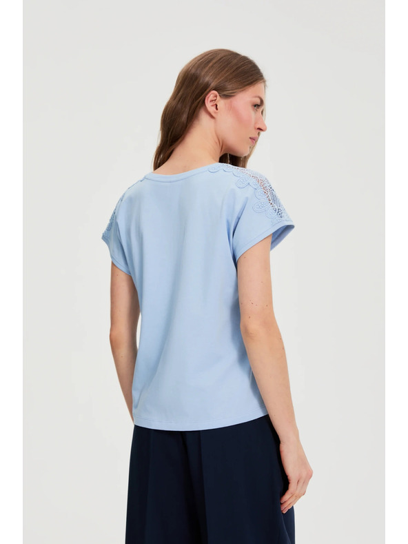 Moodo Csipkés ujjú blúz világoskék Moodo