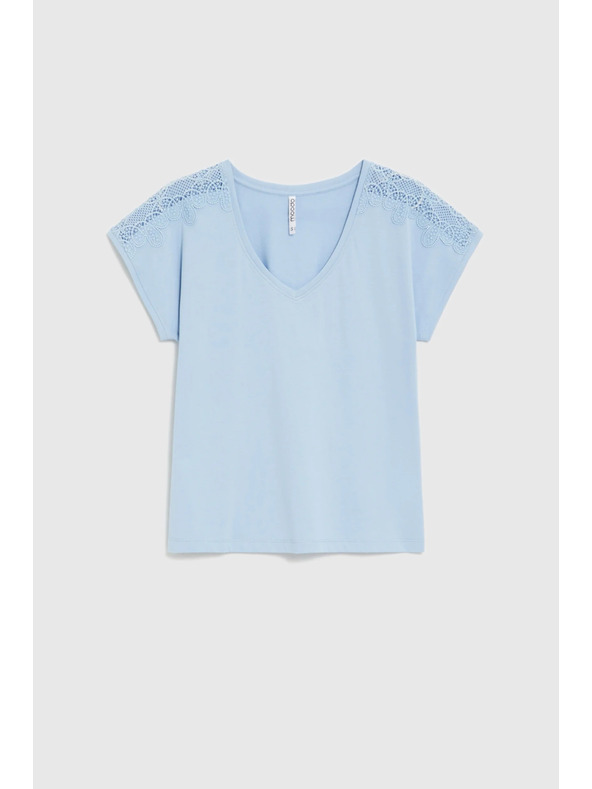 Moodo Csipkés ujjú blúz világoskék Moodo
