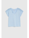 Moodo Csipkés ujjú blúz világoskék Moodo