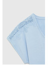 Moodo Csipkés ujjú blúz világoskék Moodo