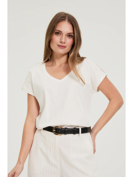 Moodo Csipkés ujjú blúz fehér Moodo