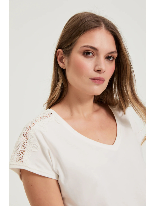 Moodo Csipkés ujjú blúz fehér Moodo