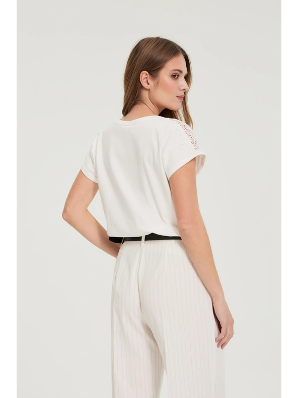 Moodo Csipkés ujjú blúz fehér Moodo