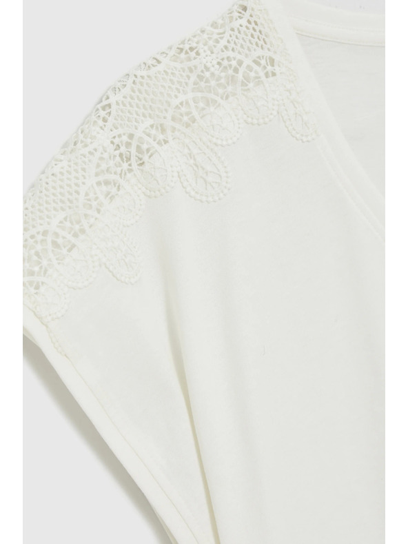 Moodo Csipkés ujjú blúz fehér Moodo