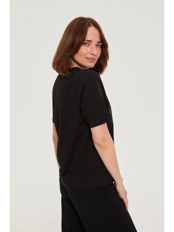 Moodo Nyomott mintás póló fekete Moodo