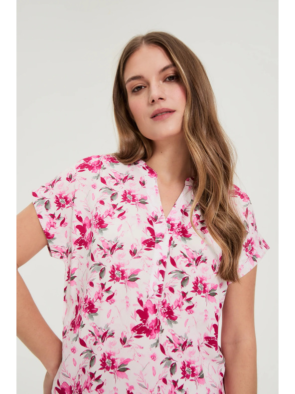 Moodo Virágmintás ing fukszia Moodo
