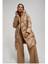 Moodo Hosszú kapucnis kabát sötét bézs Moodo