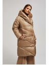 Moodo Hosszú kapucnis kabát sötét bézs Moodo