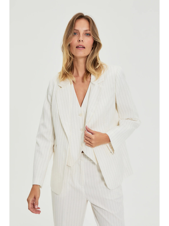 Moodo Fehér csíkos zakó Moodo
