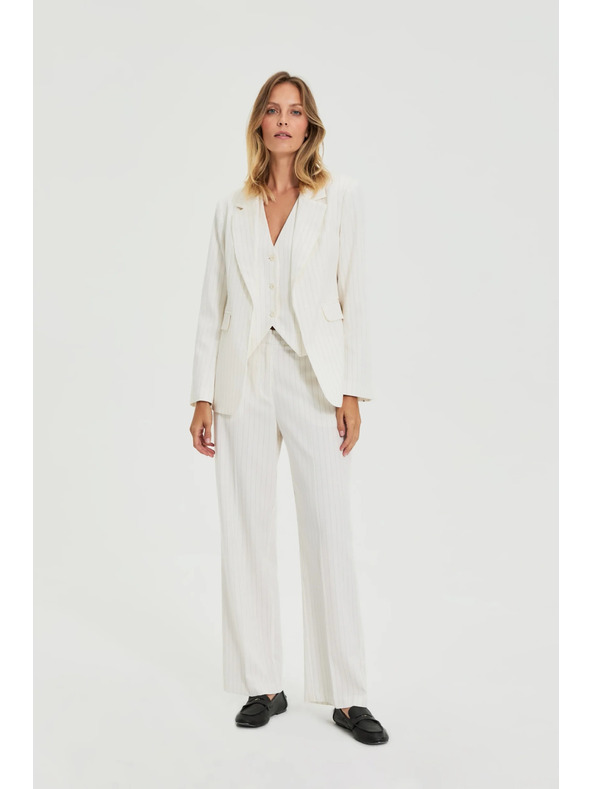 Moodo Öltönynnadrág csíkokkal fehér Moodo