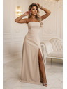 numoco ELARA Korzett maxi ruha hasítékkal és háti kötéssel - bézs