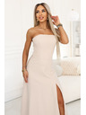 numoco ELARA Korzett maxi ruha hasítékkal és háti kötéssel - bézs