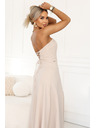 numoco ELARA Korzett maxi ruha hasítékkal és háti kötéssel - bézs
