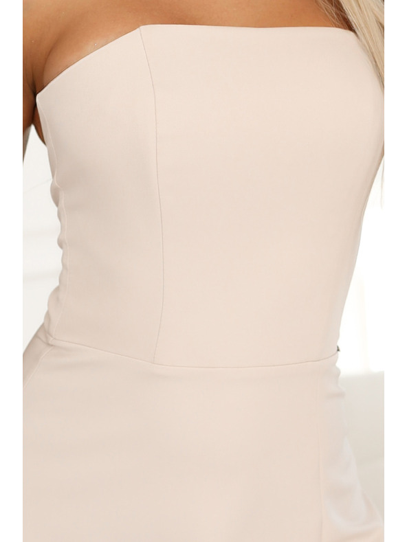 numoco ELARA Korzett maxi ruha hasítékkal és háti kötéssel - bézs