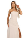 numoco ELARA Korzett maxi ruha hasítékkal és háti kötéssel - bézs