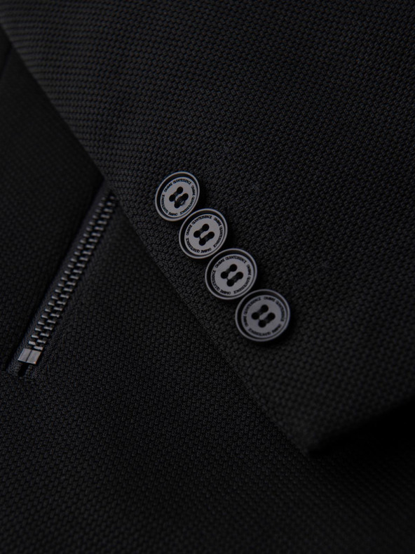 Ombre Clothing Férfi szabott strukturált kabát magas gallérral - fekete V1 OM-COWC-0136 Ombre Clothing