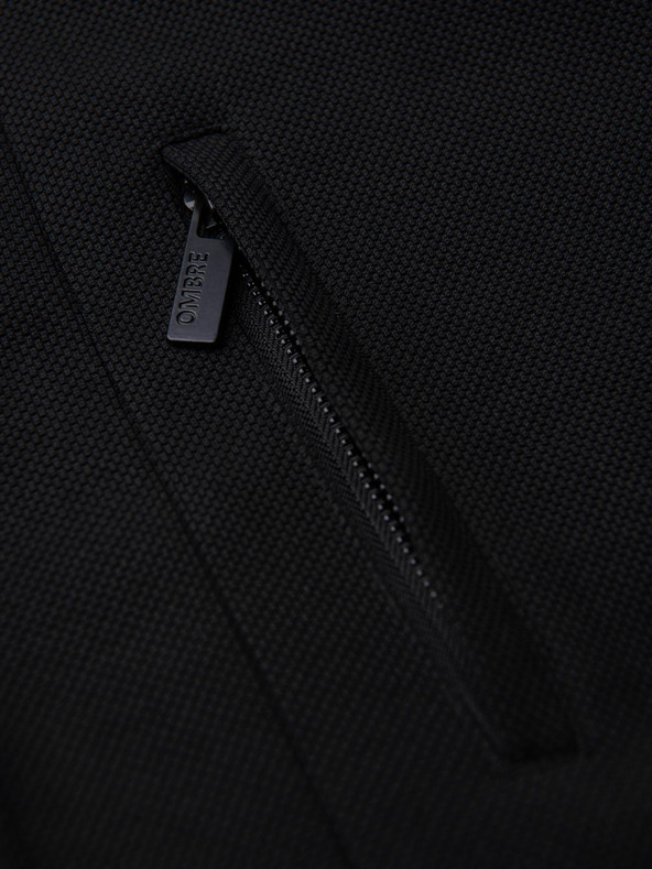 Ombre Clothing Férfi szabott strukturált kabát magas gallérral - fekete V1 OM-COWC-0136 Ombre Clothing