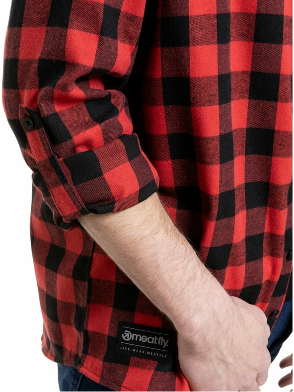 Meatfly Meatfly férfi ing Kurt Black / Red