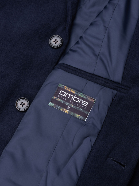 Ombre Clothing Férfi klasszikus egysoros kabát - sötétkék V1 C432 Ombre Clothing