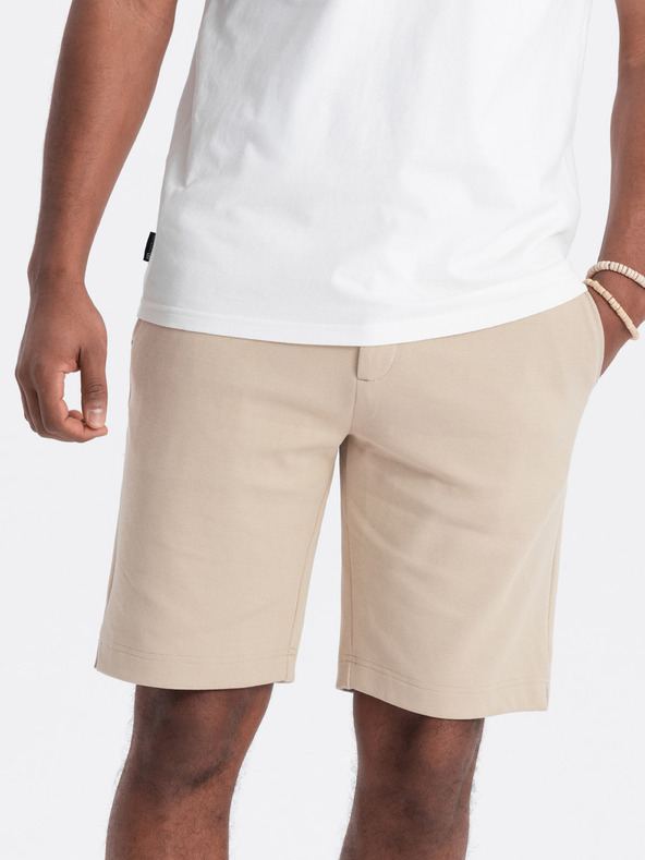 Ombre Clothing Bézs színű férfi rövidnadrág Ombre ruházat