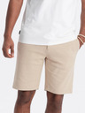 Ombre Clothing Bézs színű férfi rövidnadrág Ombre ruházat