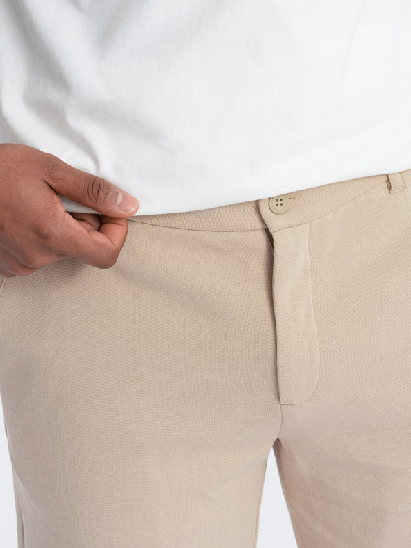 Ombre Clothing Bézs színű férfi rövidnadrág Ombre ruházat