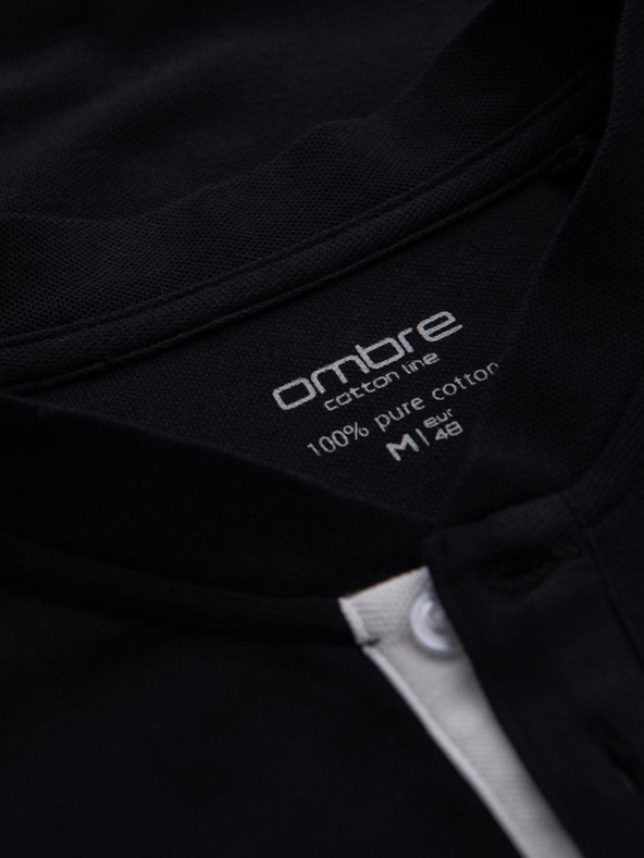 Ombre Clothing Fekete férfi póló póló Ombre ruházat