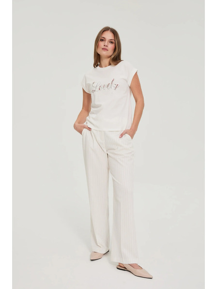 Moodo Póló nyomattal és korallal fehér Moodo