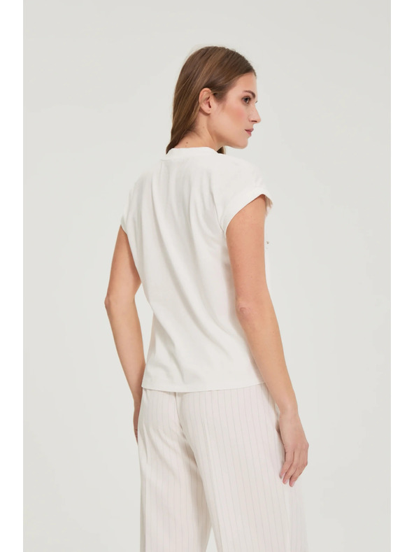 Moodo Póló nyomattal és korallal fehér Moodo